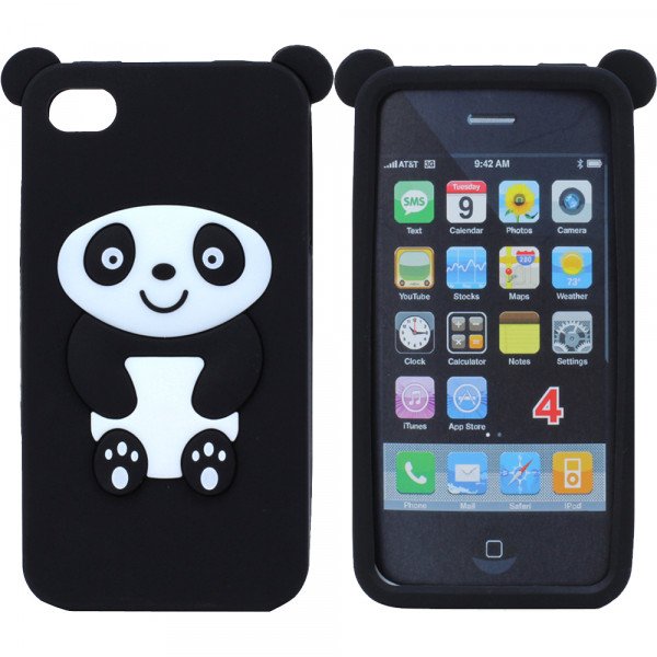 Wholesale iPhone 4 4S 3D Cute Panda Case (Black)